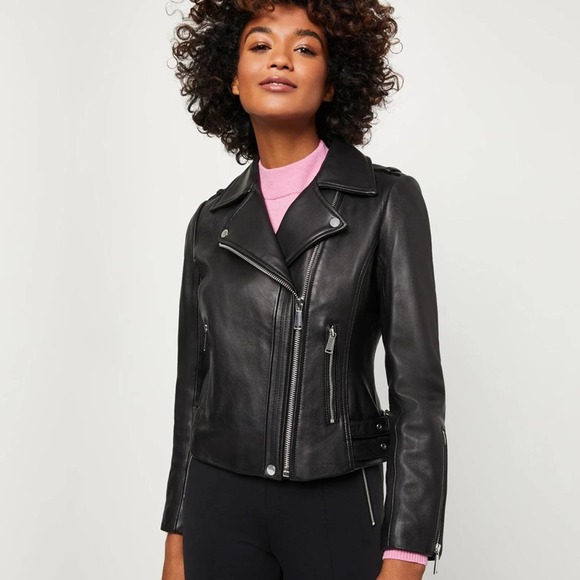 BCBGMAXAZRIA Classic Leather Jacket - Picture 1 of 5